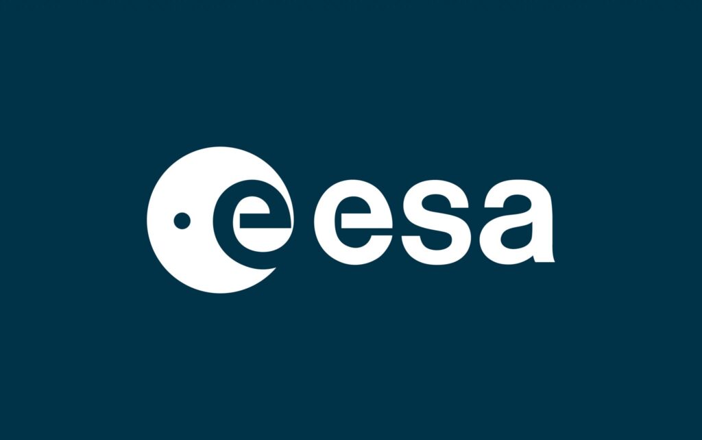 Logo ESA blanc sur fond bleu logo de l'ESA