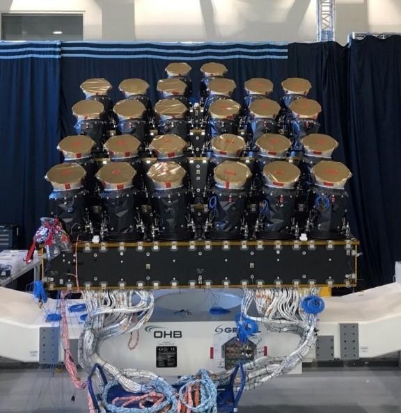 Banc optique de Plato Banc optique du PLM (modèle STM) équipé de modèles structuraux des caméras © OHB System AG