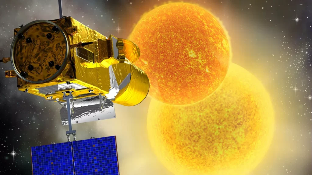 Vue d’artiste du télescope spatial CoRoT © CNES/ESA/ill./DUCROS David, 2006